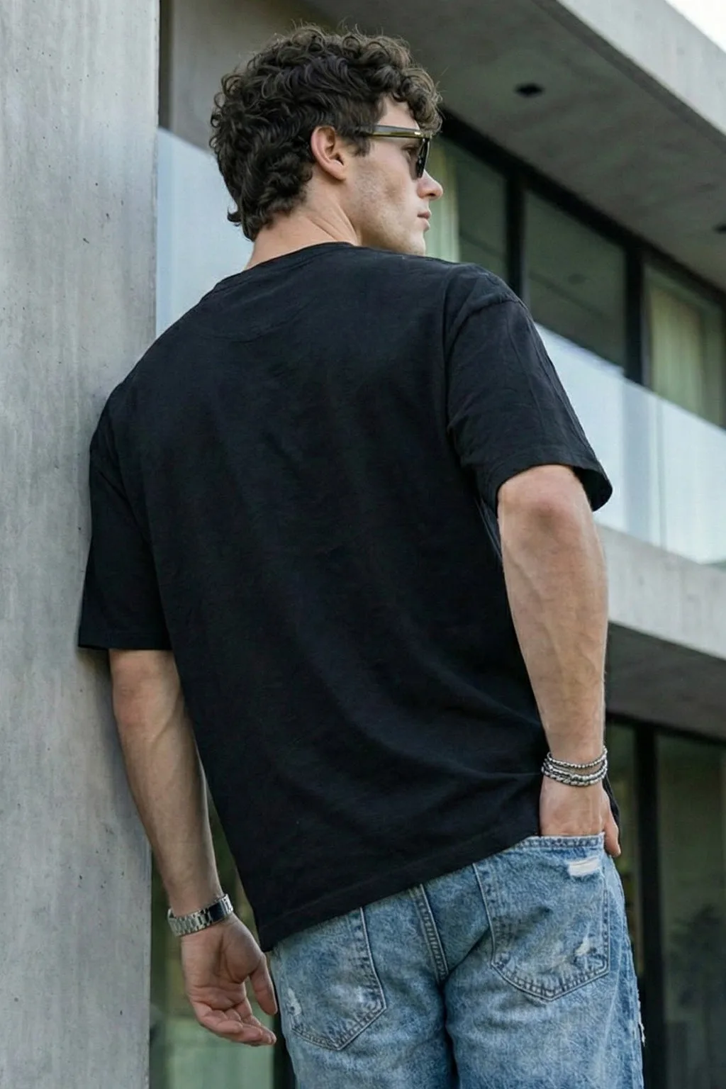 Black Plain Oversized T-shirt